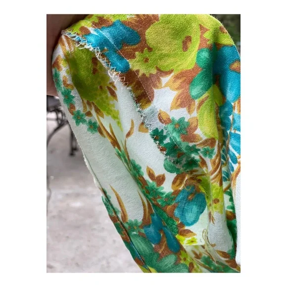 50s 60s Dress Hawaiian Tie Straps Floral - Picture 10 of 11